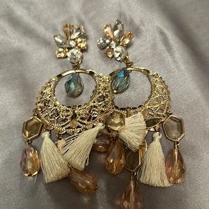 Tassel earrings with rhinestones